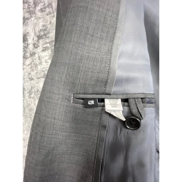 Bonobos Slim Fit Blazer Men's 42R Grey Wool Blend Suit Jacket Modern Business